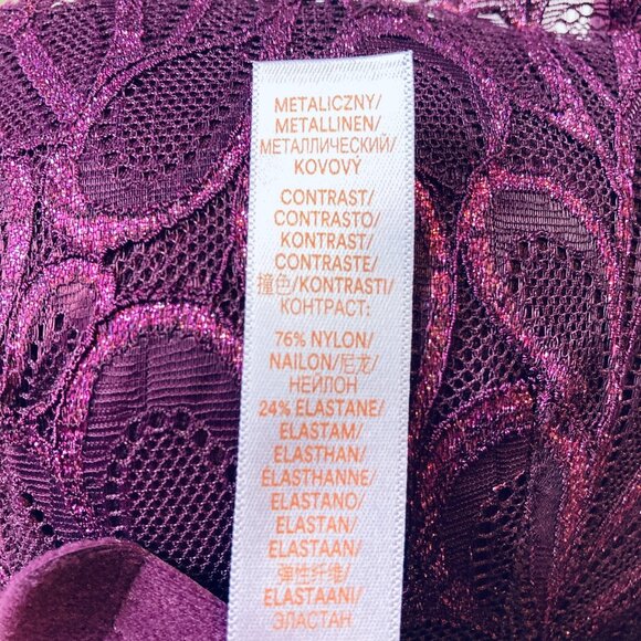 Savage X Fenty Not Sorry Lace Balconette Bra 38DDD, Lightly Padded Purple NEW - Picture 11 of 12